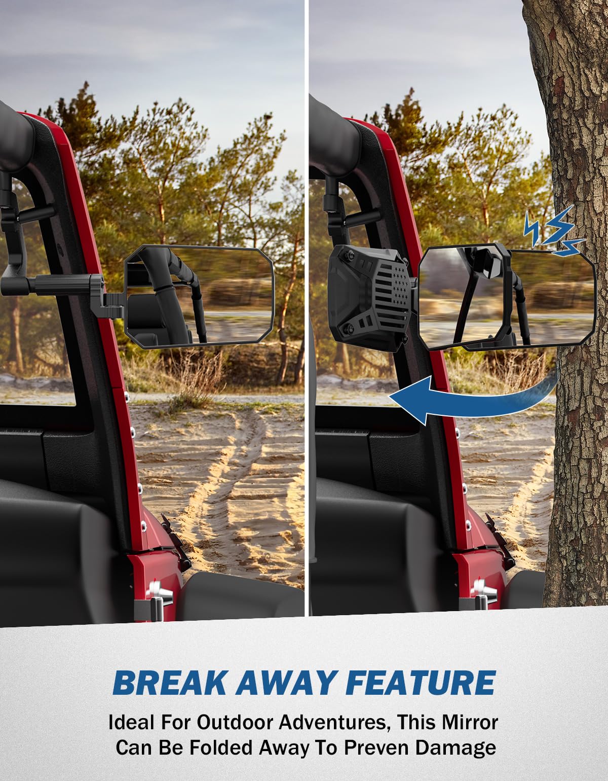 JOYTUTUS Mirrors Doors Off Fit for 2007-2018 Wrangler JK & Unlimited (NOT FIT Wrangler JL)