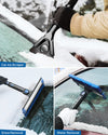 61.3″ Extendable Snow Brush and Ice Scraper, 270° Pivoting Snow Scraper Brush for Car Windshield