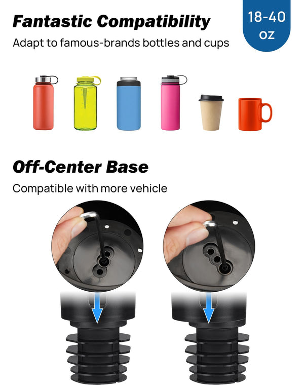Cup Holder Extender for Car with Phone Holder for Yeti, Hydro Flasks