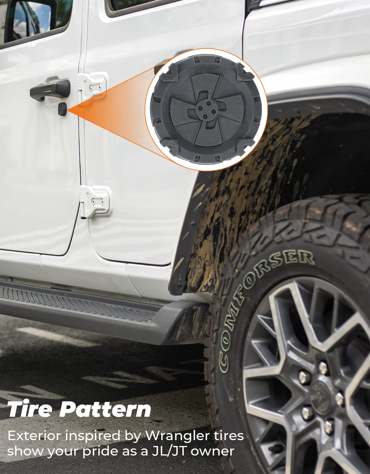 JOYTUTUS Adsorption Key Hole Cover, Upgrade Door Lock Trim Cover for Wrangler JL & Gladiator JT