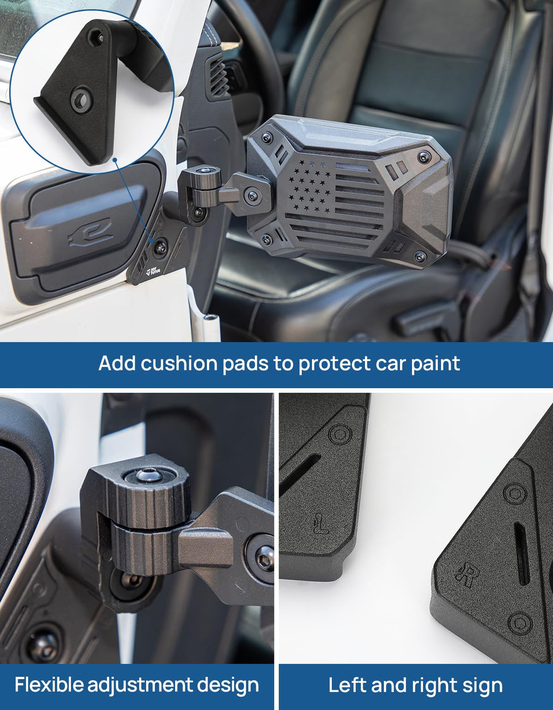 JOYTUTUS Mirrors Doors Off Fit for Wrangler JL Gladiator JT, Wrangler JL 2018-2024