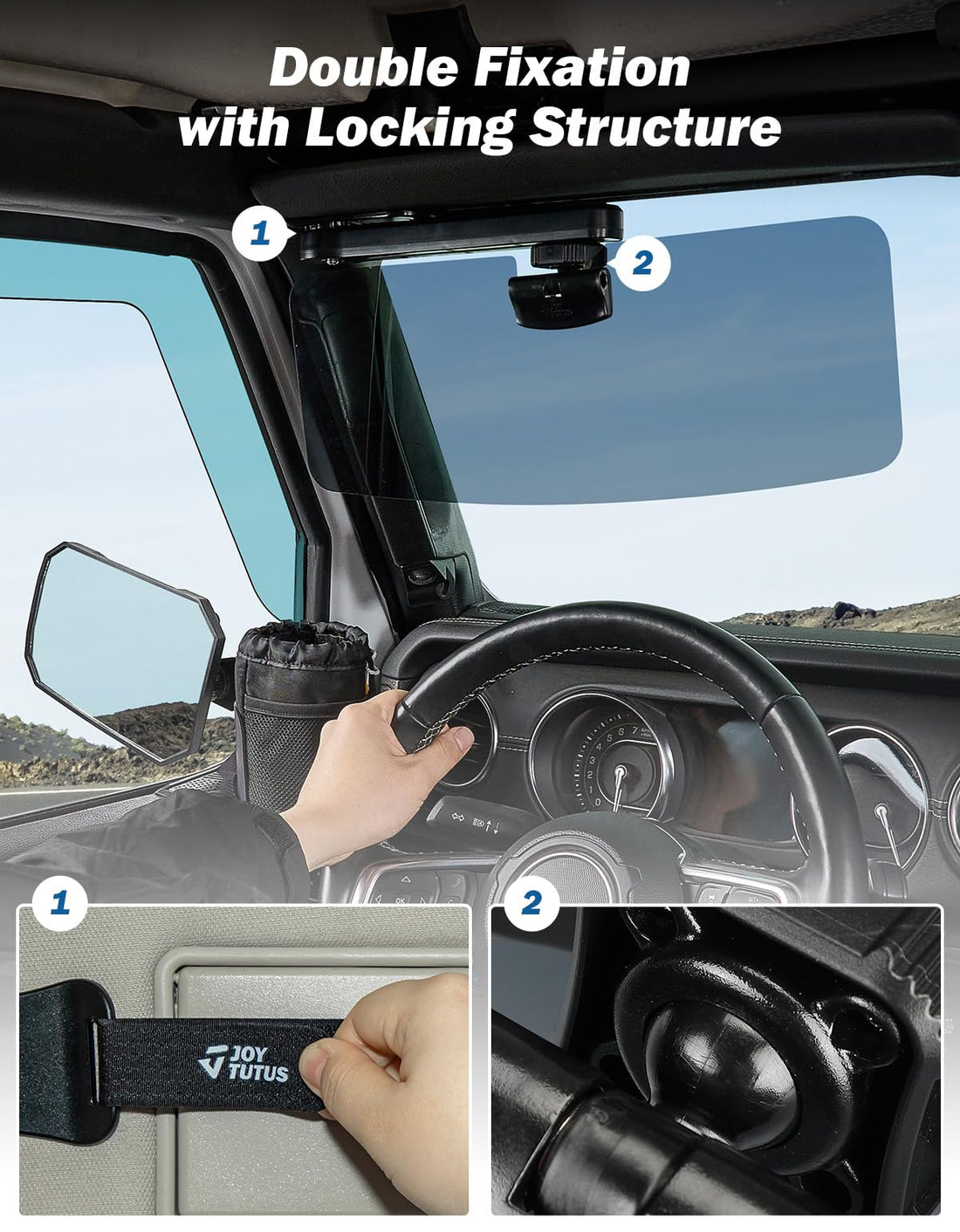 JOYTUTUS Car Sun Visor Extender, with Lastest Adjustable Angle Design, for SUV Truck Protects