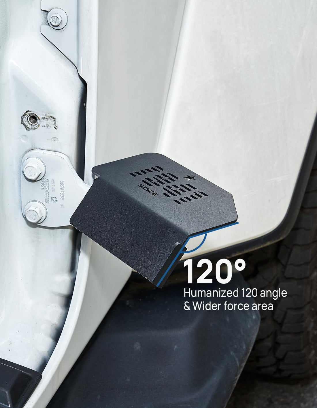 JOYTUTUS Upgraded 120° Wrangler Foot Pegs Fit for Wrangler JK JL Gladiator JT 2007- 2024