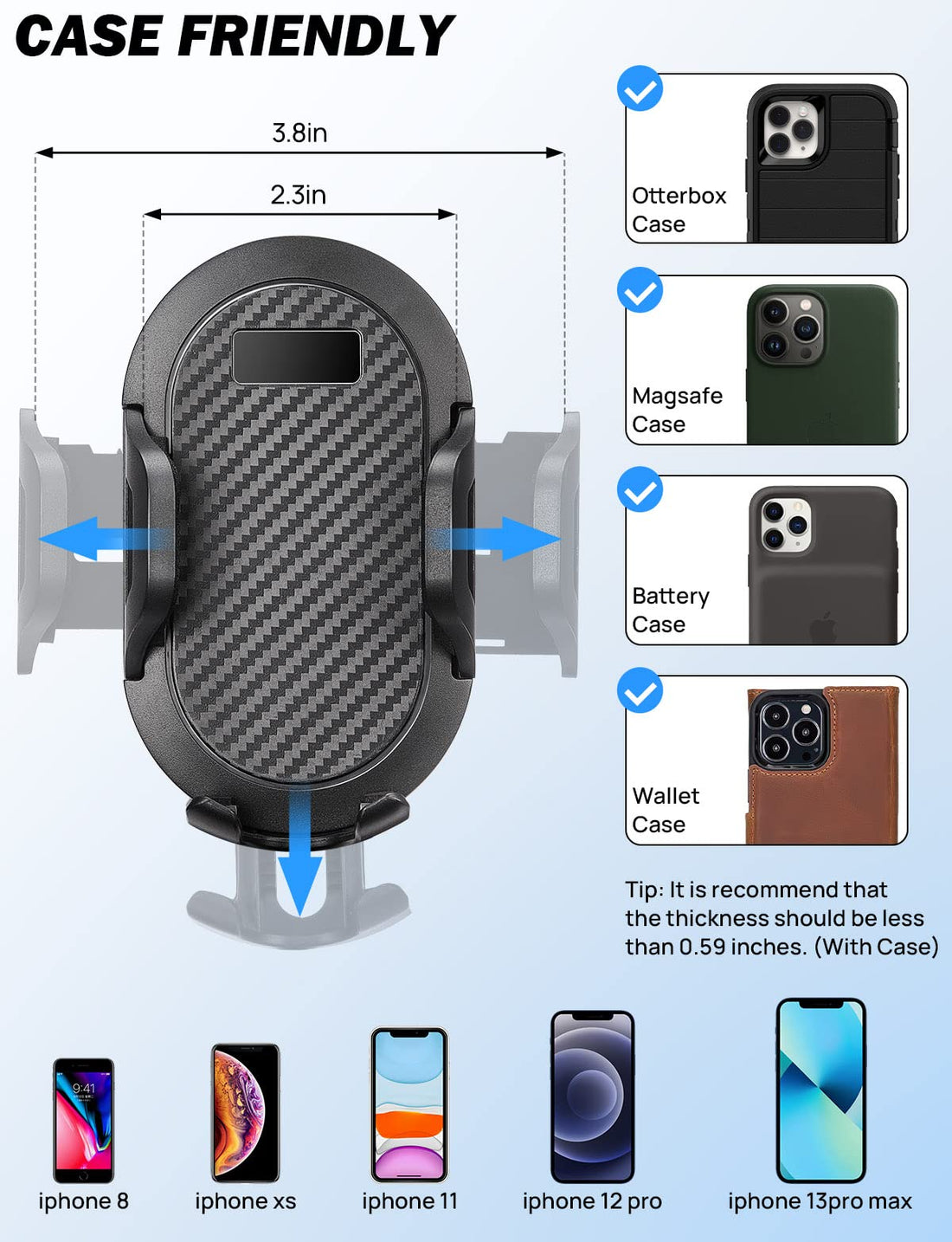 Cup Holder Phone Mount for Car, Compatible iPhone, Samsung & All Smartphones