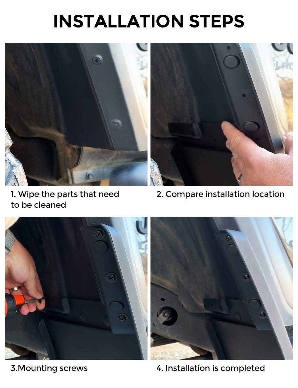 Mud Flaps Fit for 2020-2023 Gladiator, Mud Flaps Guards Splash Flares Front & Rear 4 Piece Set (NOT FITS Rubicon & Mojave)