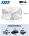 Windshield Sun Shade Umbrella, 360° Rotation Bendable Shaft Foldable, for Truck 57''x 33''