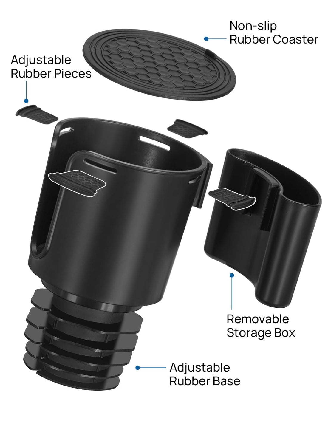 Cup Holder Extender for Car with Phone Holder for Yeti, Hydro Flasks, Stanley 32/40oz, Other Bottles in 3.4"-3.8"