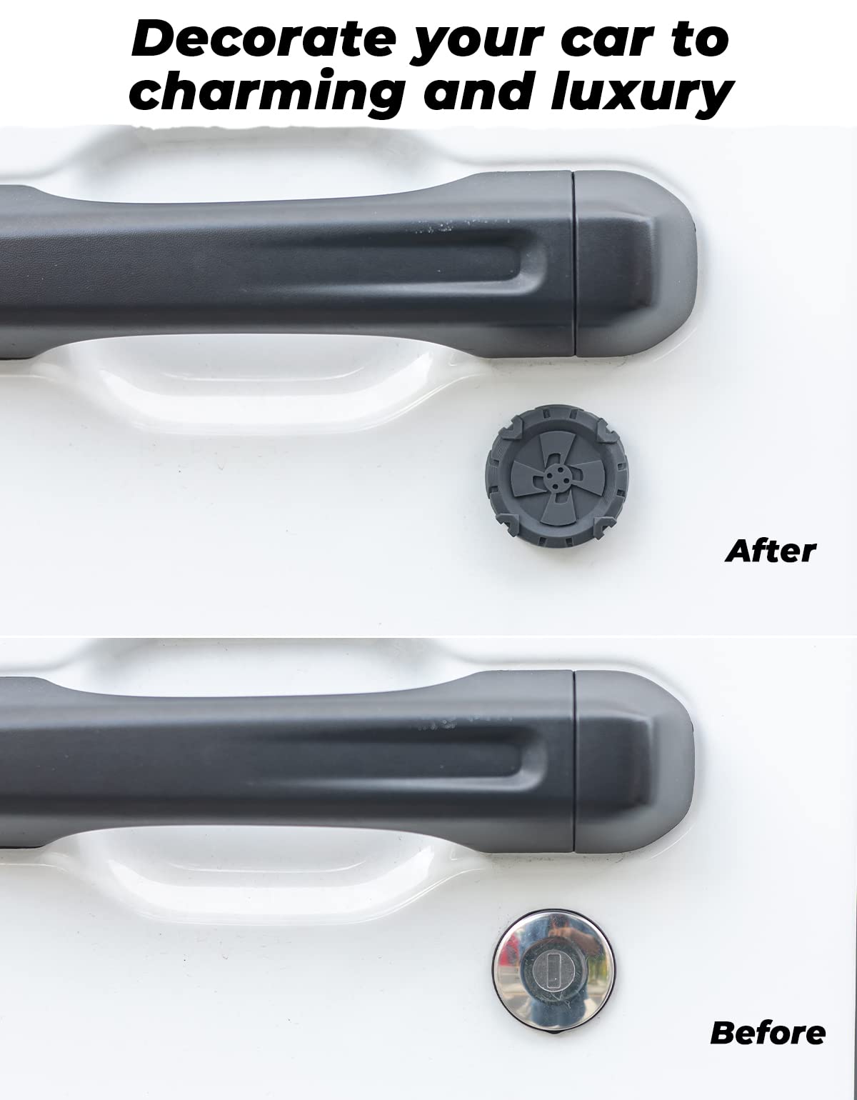 JOYTUTUS Adsorption Key Hole Cover, Upgrade Door Lock Trim Cover for Wrangler JL & Gladiator JT