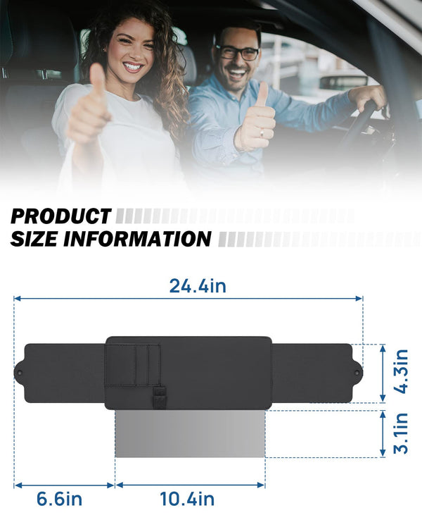 Polarized Sunshade Extender for Car with Polycarbonate Lens, Adjustable Sun Visor Extender Anti-Glare