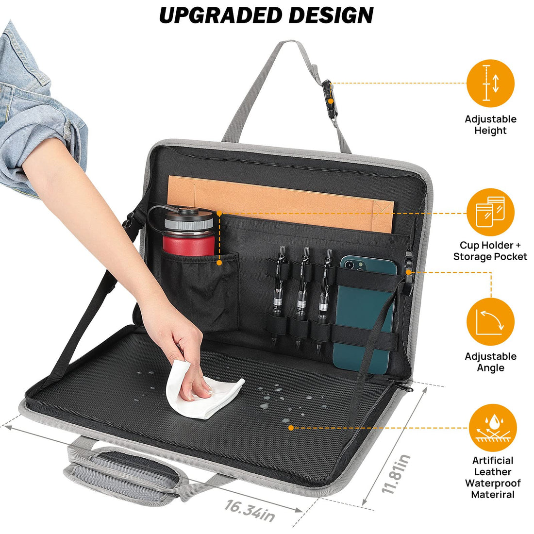 3 in 1 Steering Wheel Eating Tray, Car Back Seat Laptop Desk