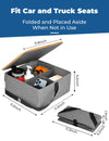 Car Seat Organizer, with Detachable Bamboo Cover, 4 Adjustable Dividers and Fastening Belt