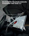 360° Rotation Bendable Shaft Foldable Car Sunshade Umbrella  (52''x 45'')