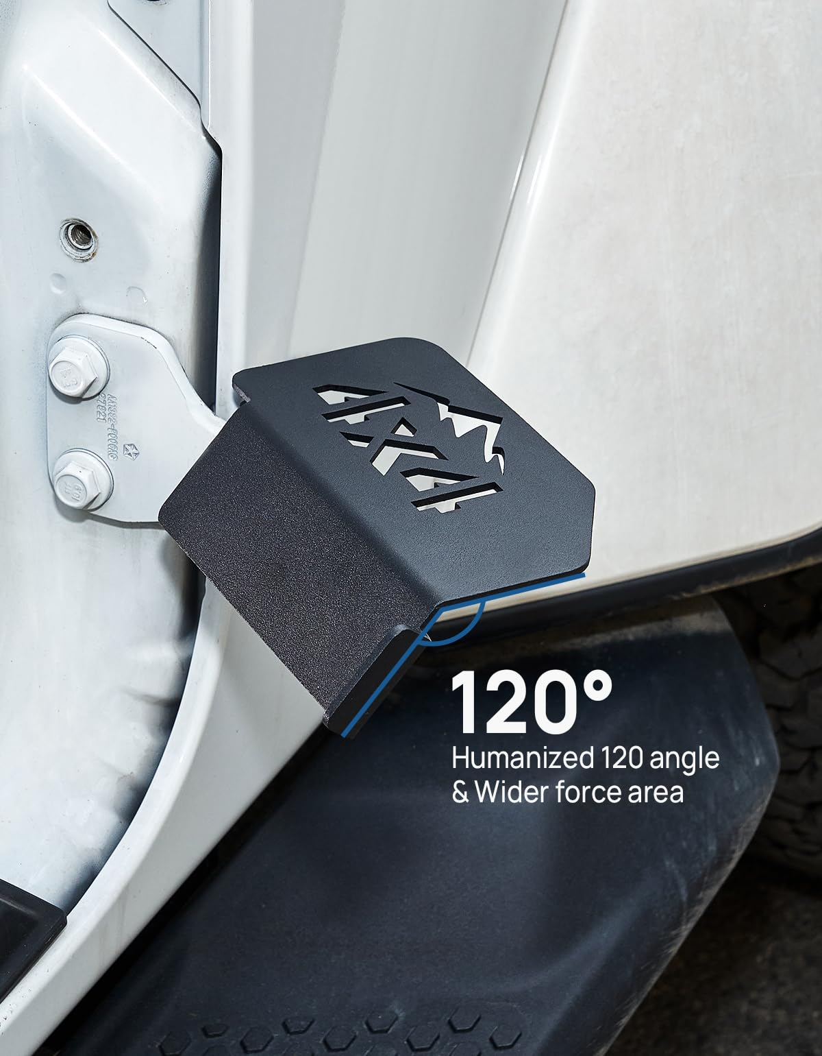 JOYTUTUS Upgraded 120° Wrangler Foot Pegs Fit for Wrangler JK JL Gladiator JT 2007- 2024