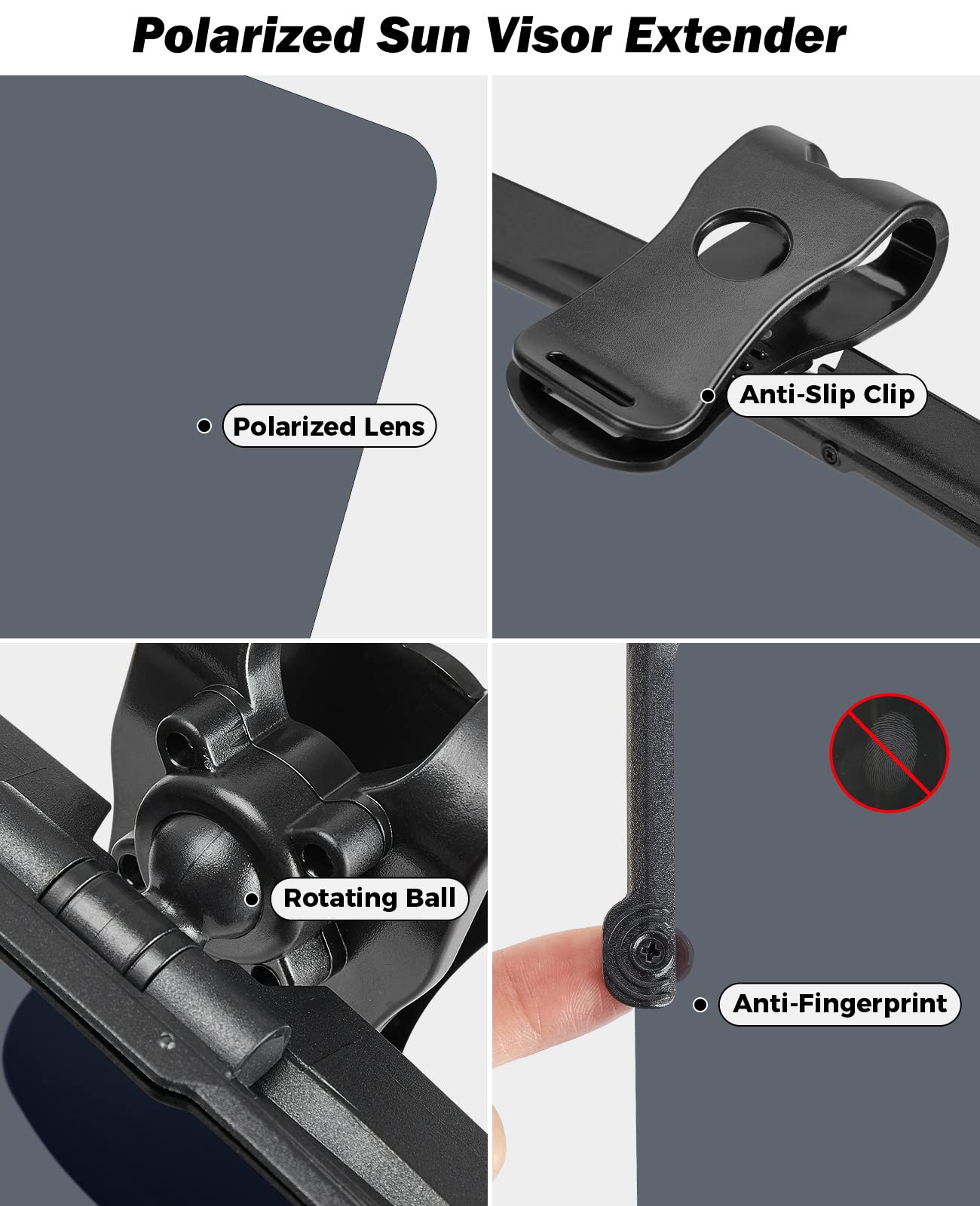 Sun Visor for Car, Universal Anti-Glare Polarized Sun Visor Extender , UV400 Car Visor Extension Protect