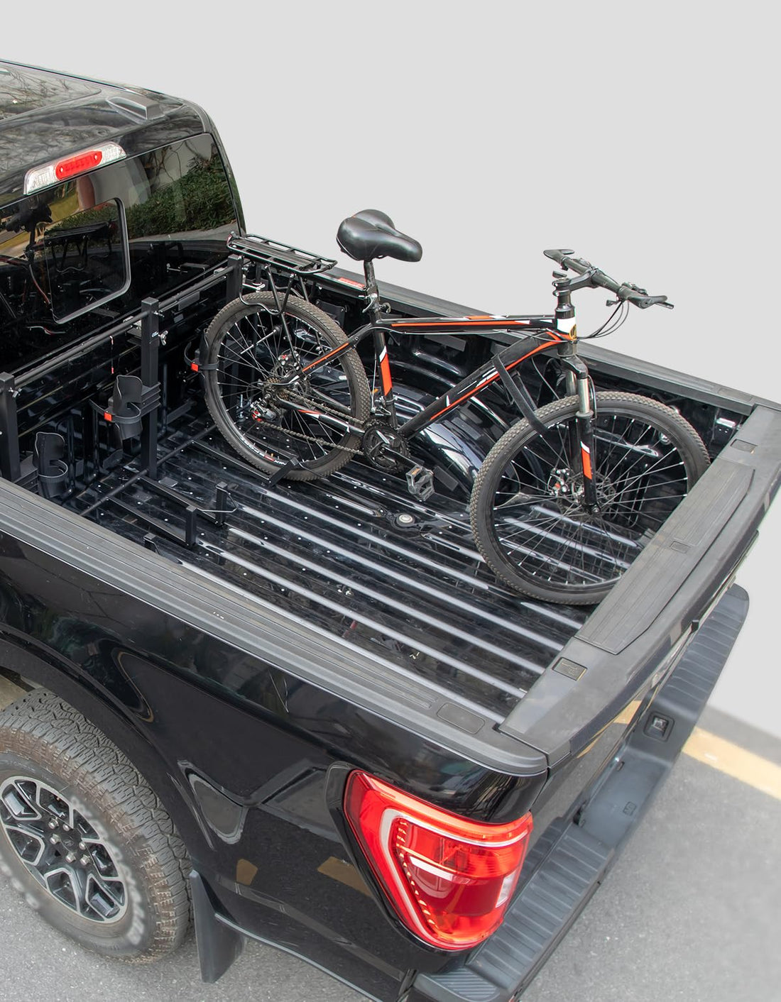 JOYTUTUS Truck Bed Bike Rack for Full Size Pickup, Truck Bed Bicycle Rack,  No Remove Tire