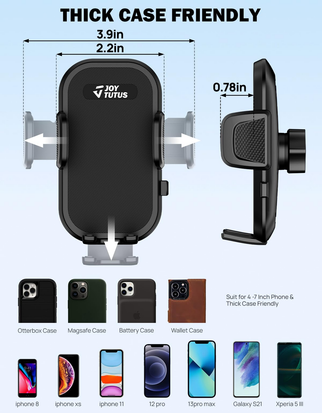 Phone Holder Car Vent Phone Mount,Adjustable, Fit iPhone Samsung All Smartphones