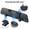 12 Inch Panoramic Anti-Glare Rearview Mirror, Interior Clip-on Wide Angle Convex Universal Rear View Mirror for SUV Trucks -Blue