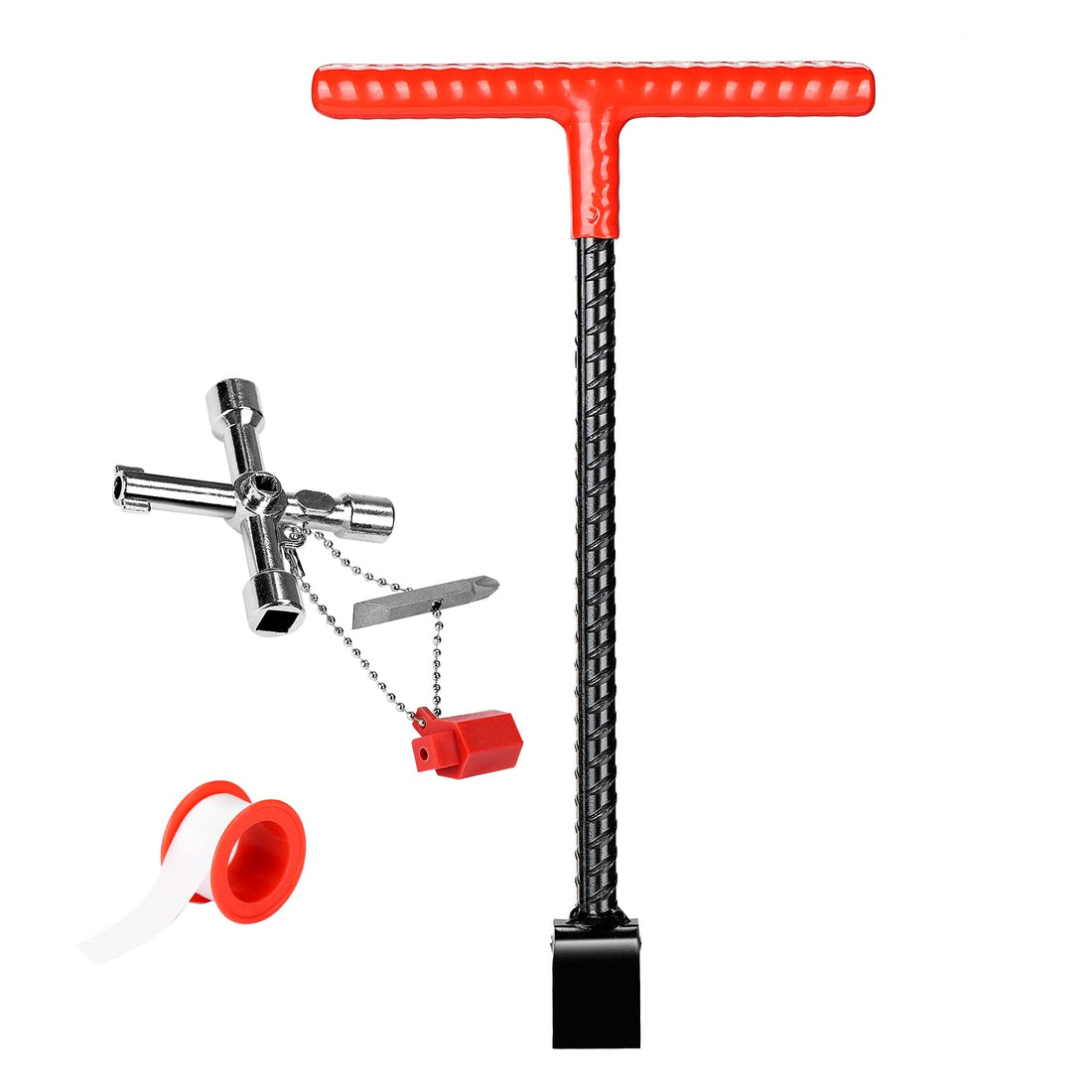 12" 17" Water Meter Key, Water Shut Off Tool , T-Handle Water Valve Key for Water Meter