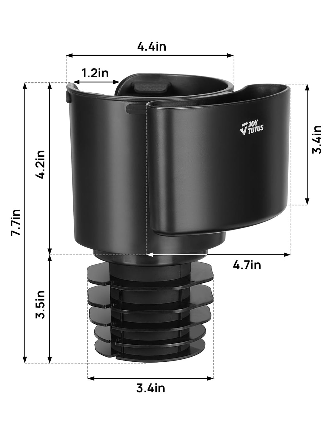 Cup Holder Extender for Car with Phone Holder for Yeti, Hydro Flasks, Stanley 32/40oz, Other Bottles in 3.4"-3.8"