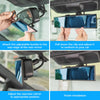 Rear View Mirror, Universal 11.81 Inch Panoramic Convex Interior Clip-on Wide Angle Mirror-Blue