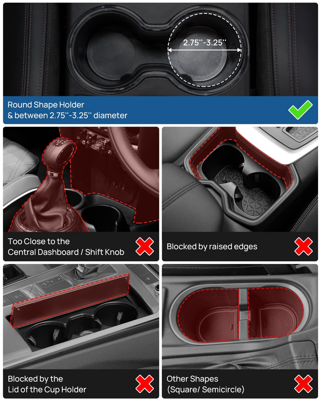 Cup Holder Expander for Car,for Car Hold  18-40 oz Bottles and Mugs