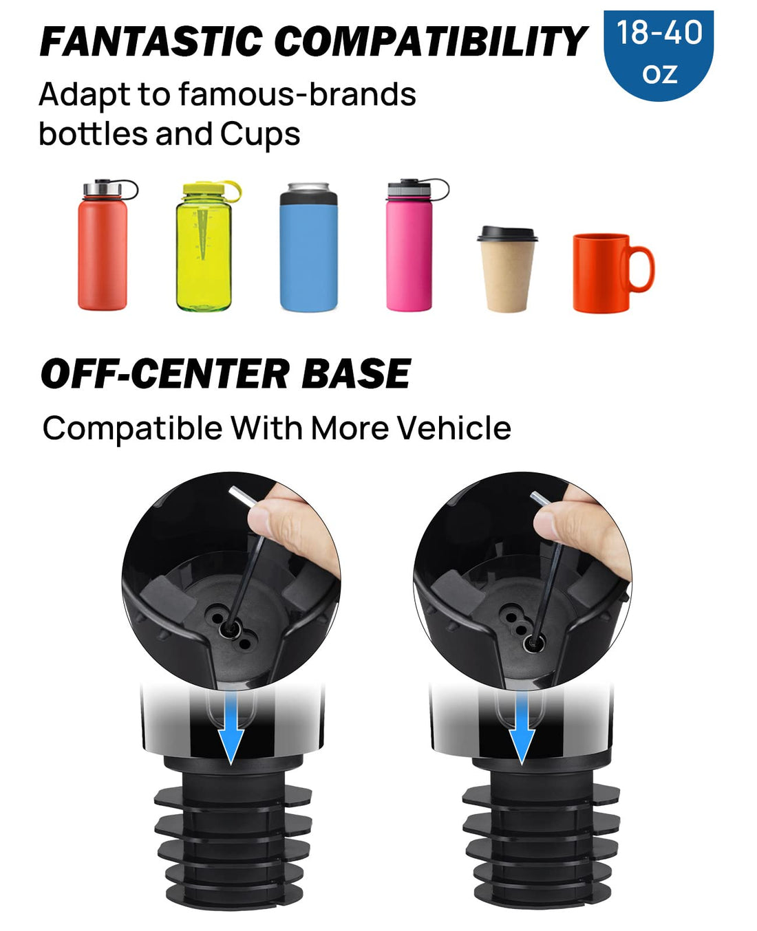 Cup Holder Phone Mount for Car, Compatible iPhone, Samsung & All Smartphones