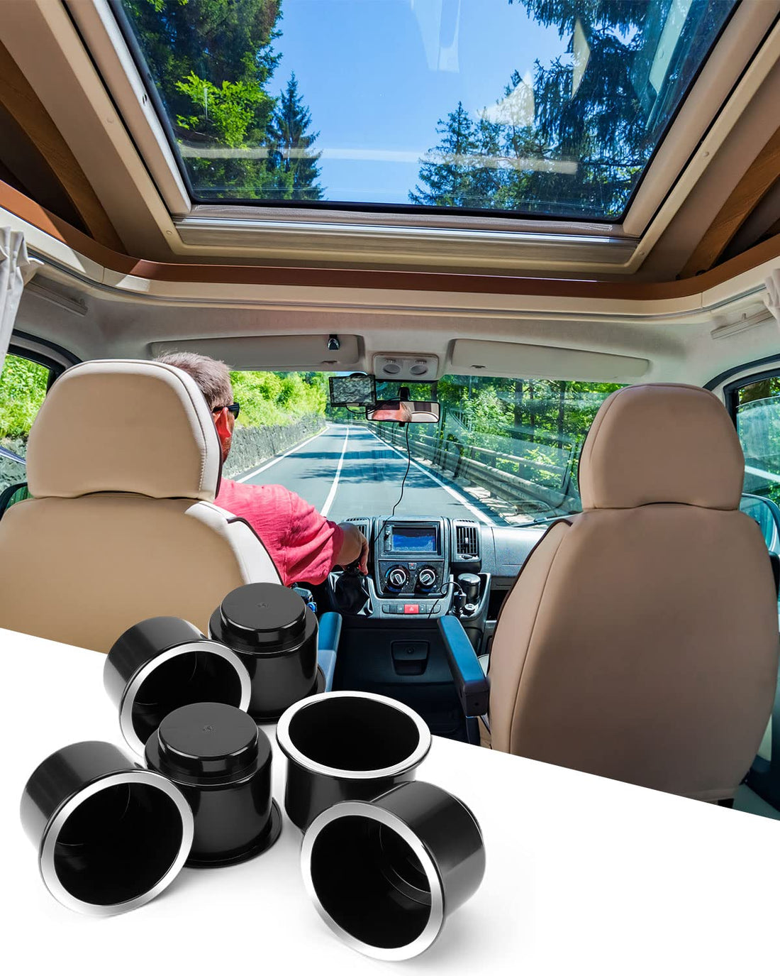 Cup Holder Insert Universal for RV Boat Car Couch Golf Cart, Pontoon Table Sofa