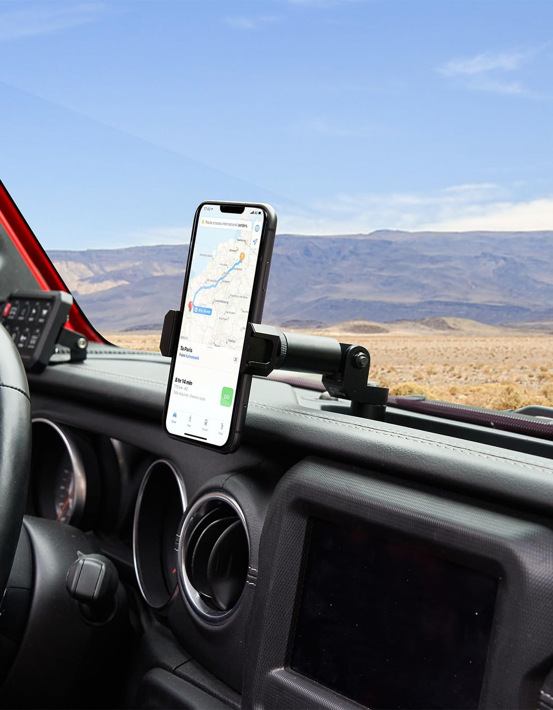 Heavy Duty Phone Mount, Dash Mount Cell Phone Holder Compatible with Gladiator JT & 2018-2023 Wrangler JL (NOT 4xe)
