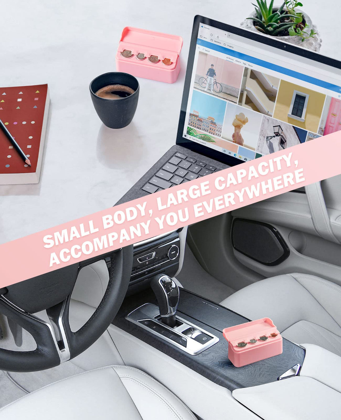 Coin Holder for Car Change Organizer Universal Compatible with Most Car Trucks