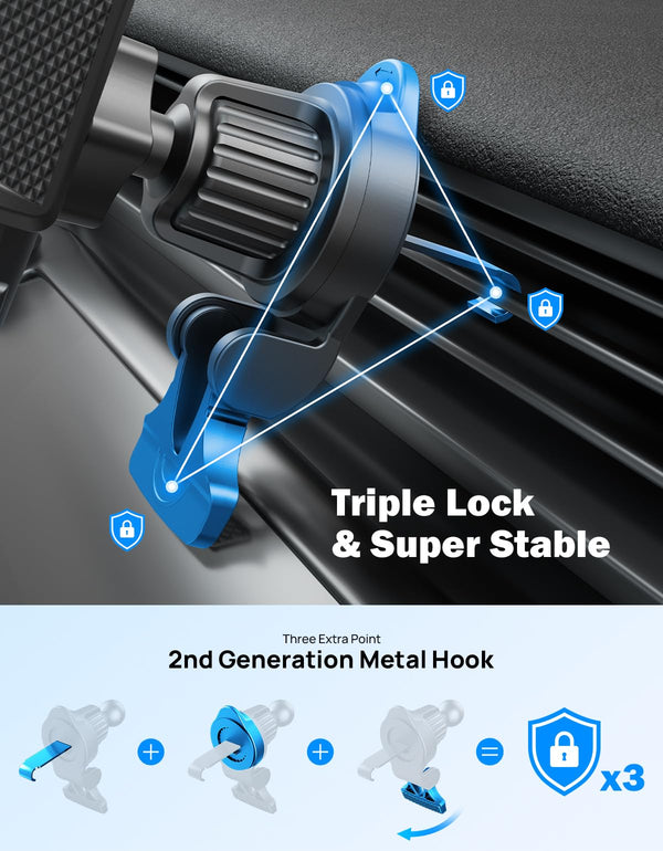 Universal Phone Holder Car, Phone Mount for Car Fit iPhone Samsung All Smartphones