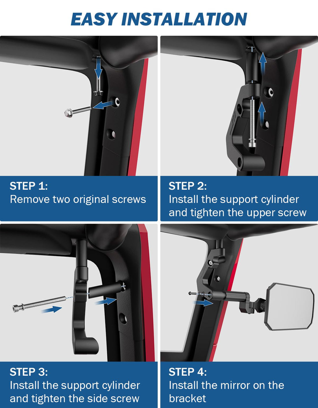 JOYTUTUS Mirrors Doors Off Fit for 2007-2018 Wrangler JK & Unlimited (NOT FIT Wrangler JL)