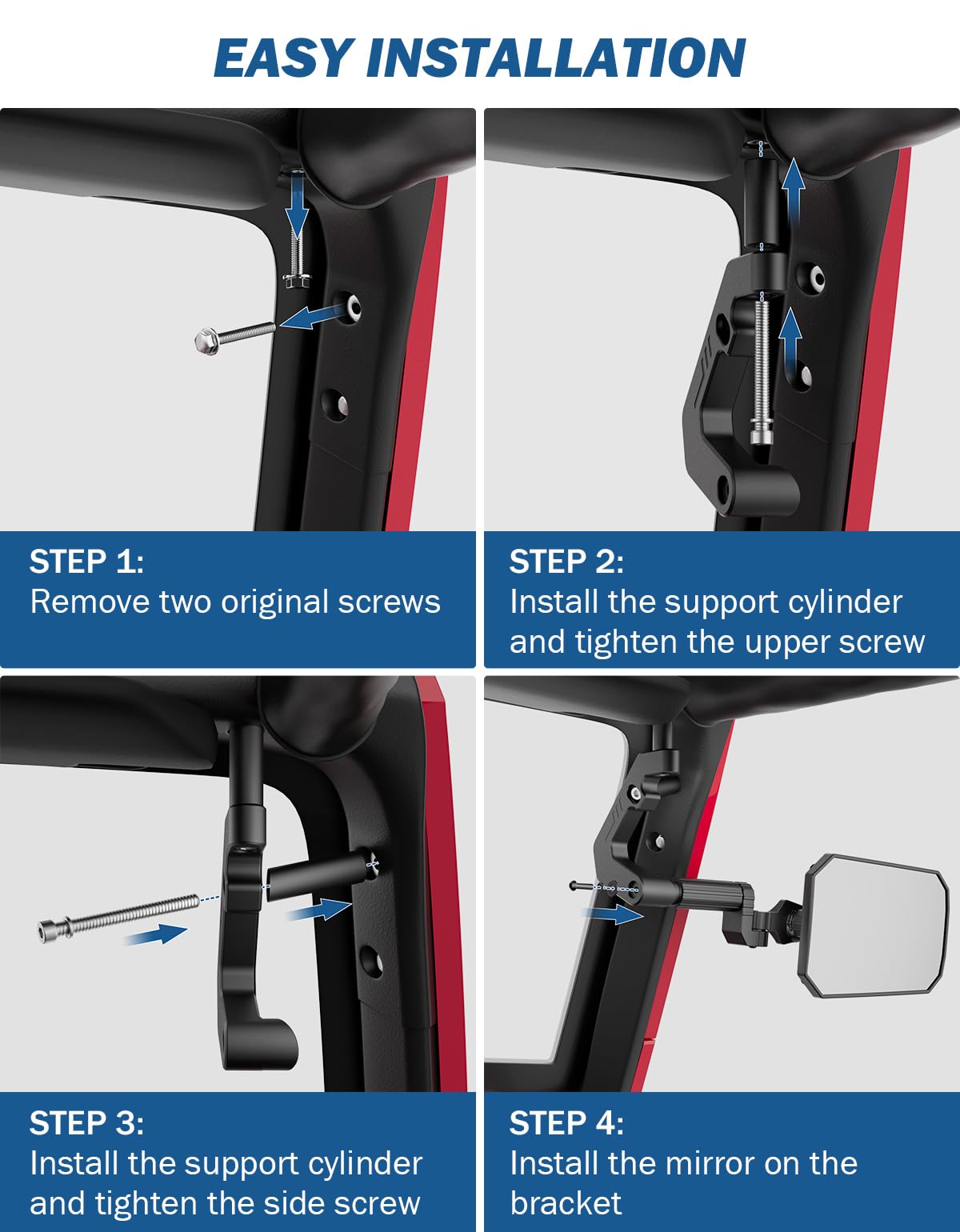 JOYTUTUS Mirrors Doors Off Fit for 2007-2018 Wrangler JK & Unlimited (NOT FIT Wrangler JL)