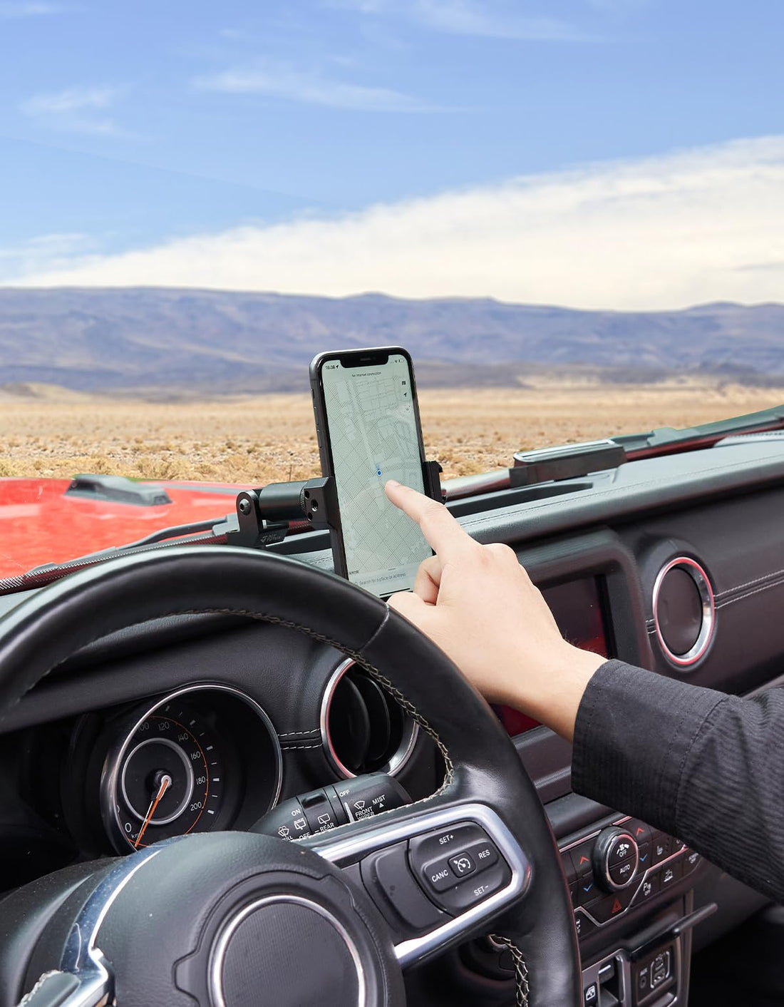 Heavy Duty Phone Mount, Dash Mount Cell Phone Holder Compatible with Gladiator JT & 2018-2023 Wrangler JL (NOT 4xe)