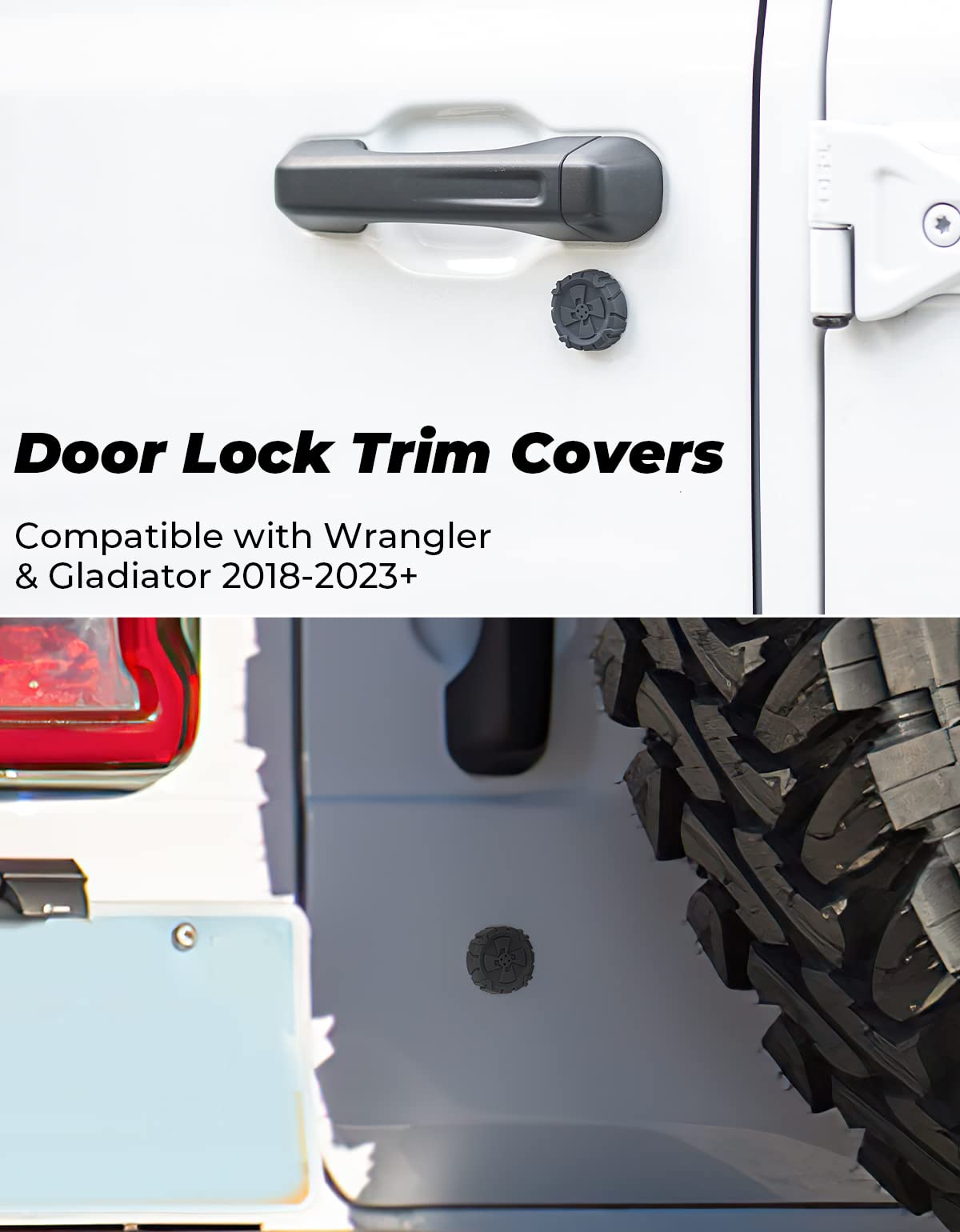 JOYTUTUS Adsorption Key Hole Cover, Upgrade Door Lock Trim Cover for Wrangler JL & Gladiator JT