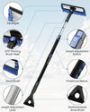 47.7″ Extendable Snow Brush and Ice Scraper, 270° Pivoting Snow Scraper Brush for Car Windshield