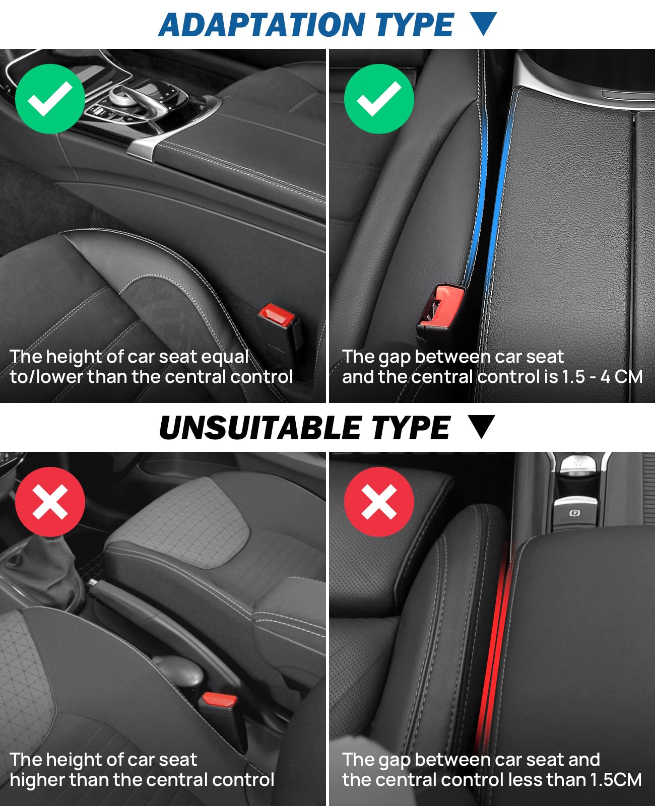 Car Seat Gap Filler Organizer, Center Console Storage Box Universal Fit