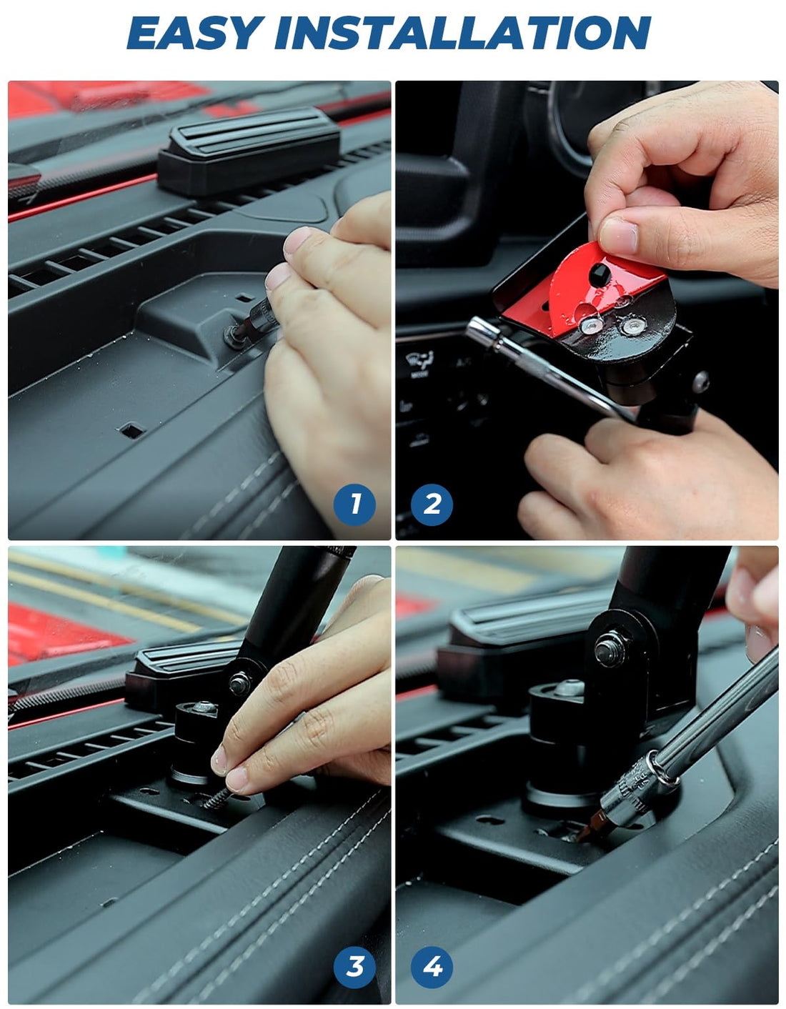 Heavy Duty Phone Mount, Dash Mount Cell Phone Holder Compatible with Gladiator JT & 2018-2023 Wrangler JL (NOT 4xe)