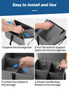 Car Seat Organizer, with Detachable Bamboo Cover, 4 Adjustable Dividers and Fastening Belt