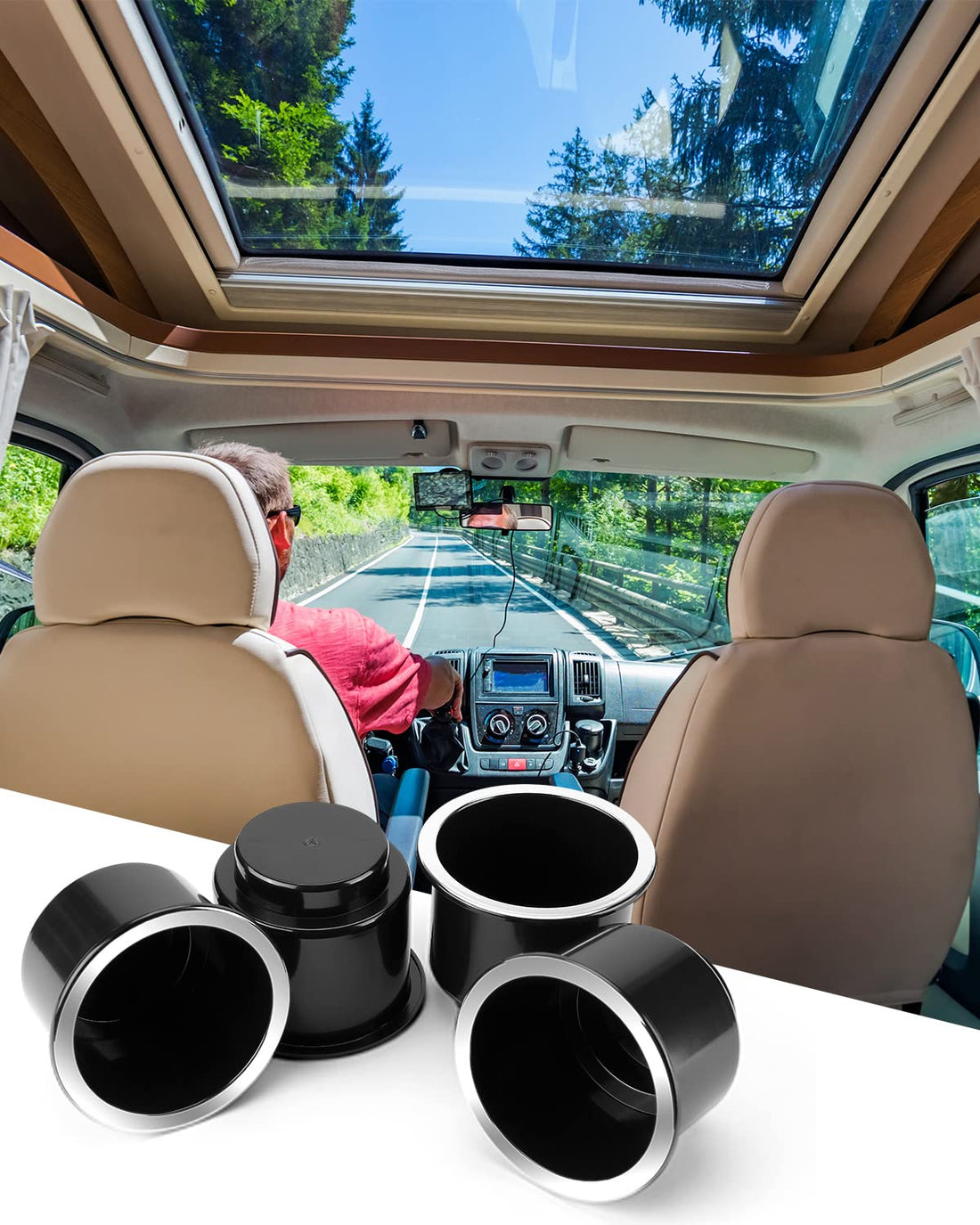 Cup Holder Insert Universal for RV Boat Car Couch Golf Cart, Pontoon Table Sofa