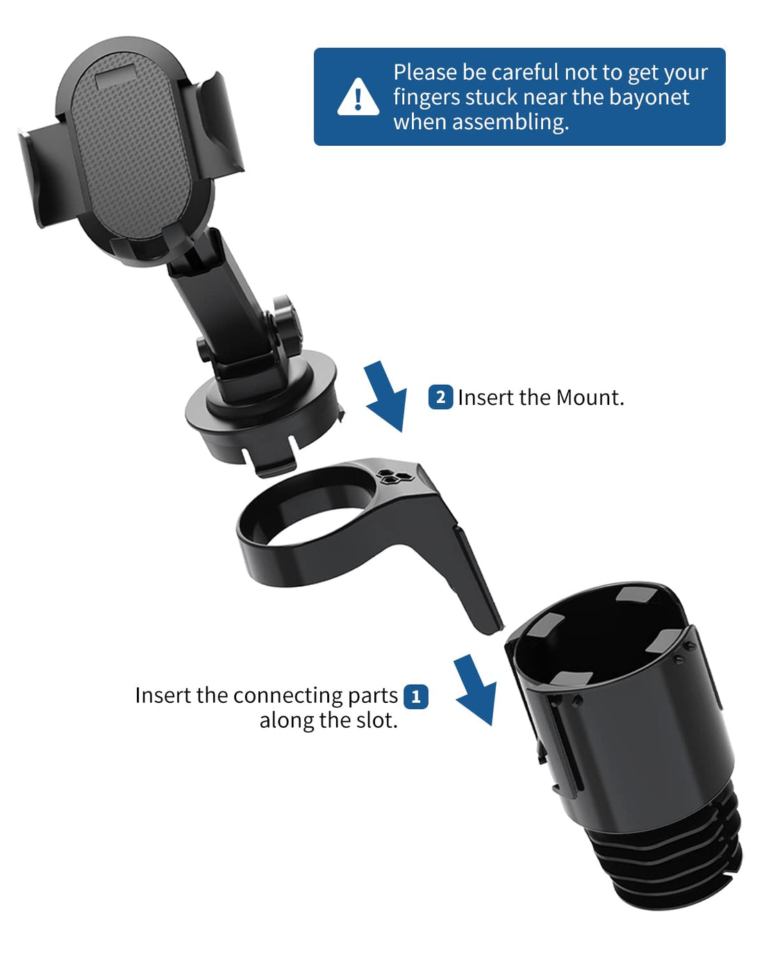 Car Cup Holder with Cellphone Mount ,Universal Adjustable Fit in Smartphone with Screen size from 4-6 inch