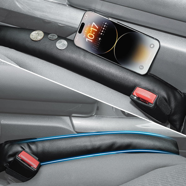 Car Seat Gap Filler Organizer 2 Pcs Short, PU Leather Waterproof Universal for Car SUV Truck for Cellphone