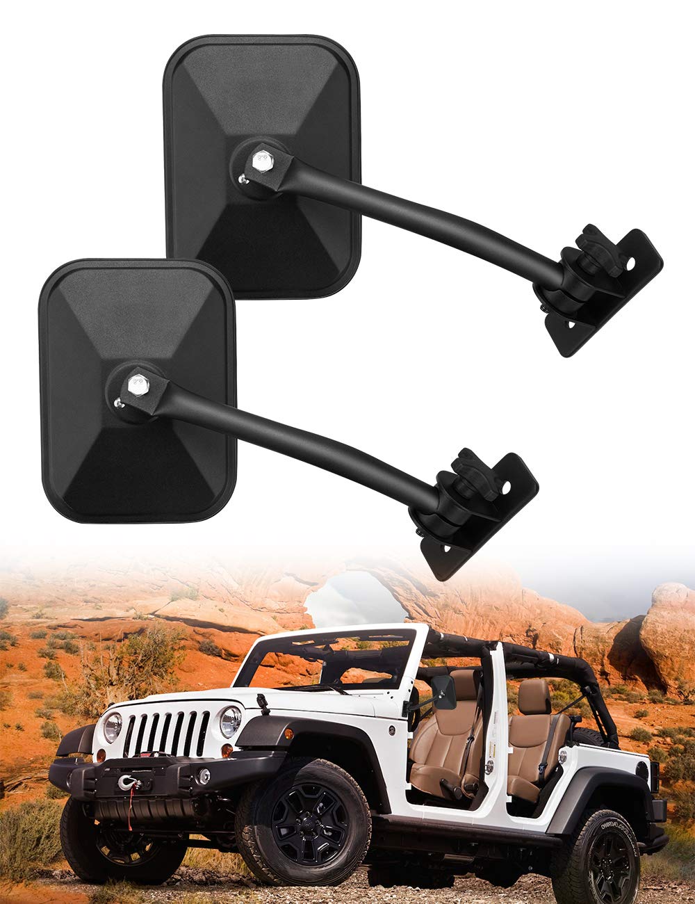 Mirrors Doors Off Fit for Wrangler TJ JK JKU 1997 - 2018