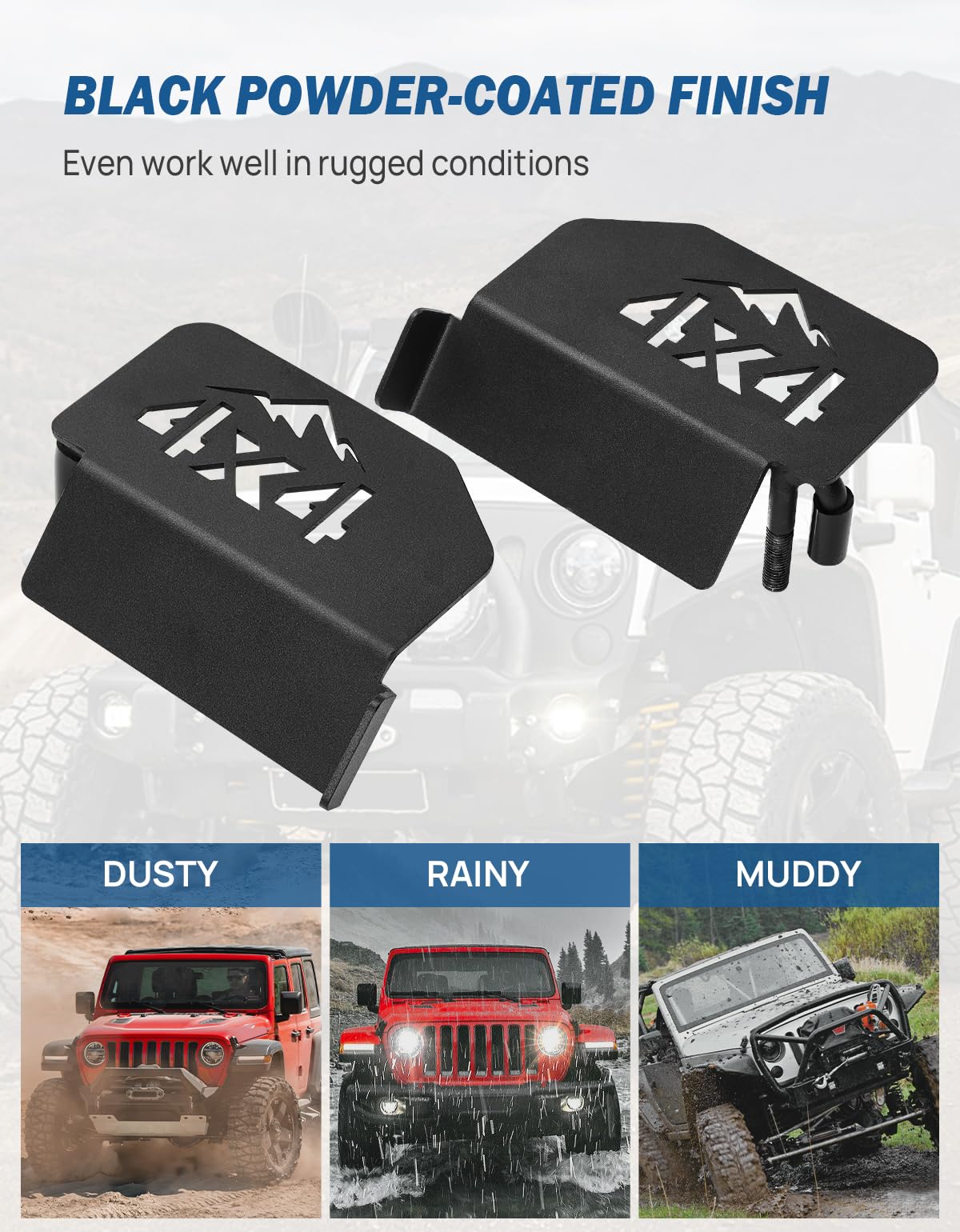 JOYTUTUS Upgraded 120° Wrangler Foot Pegs Fit for Wrangler JK JL Gladiator JT 2007- 2024