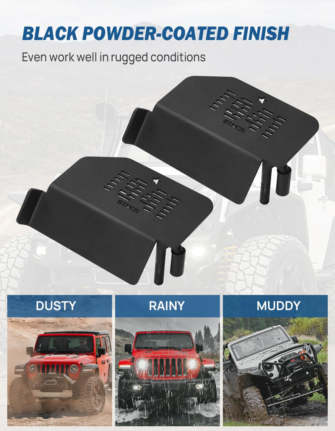 JOYTUTUS Upgraded 120° Wrangler Foot Pegs Fit for Wrangler JK JL Gladiator JT 2007- 2024