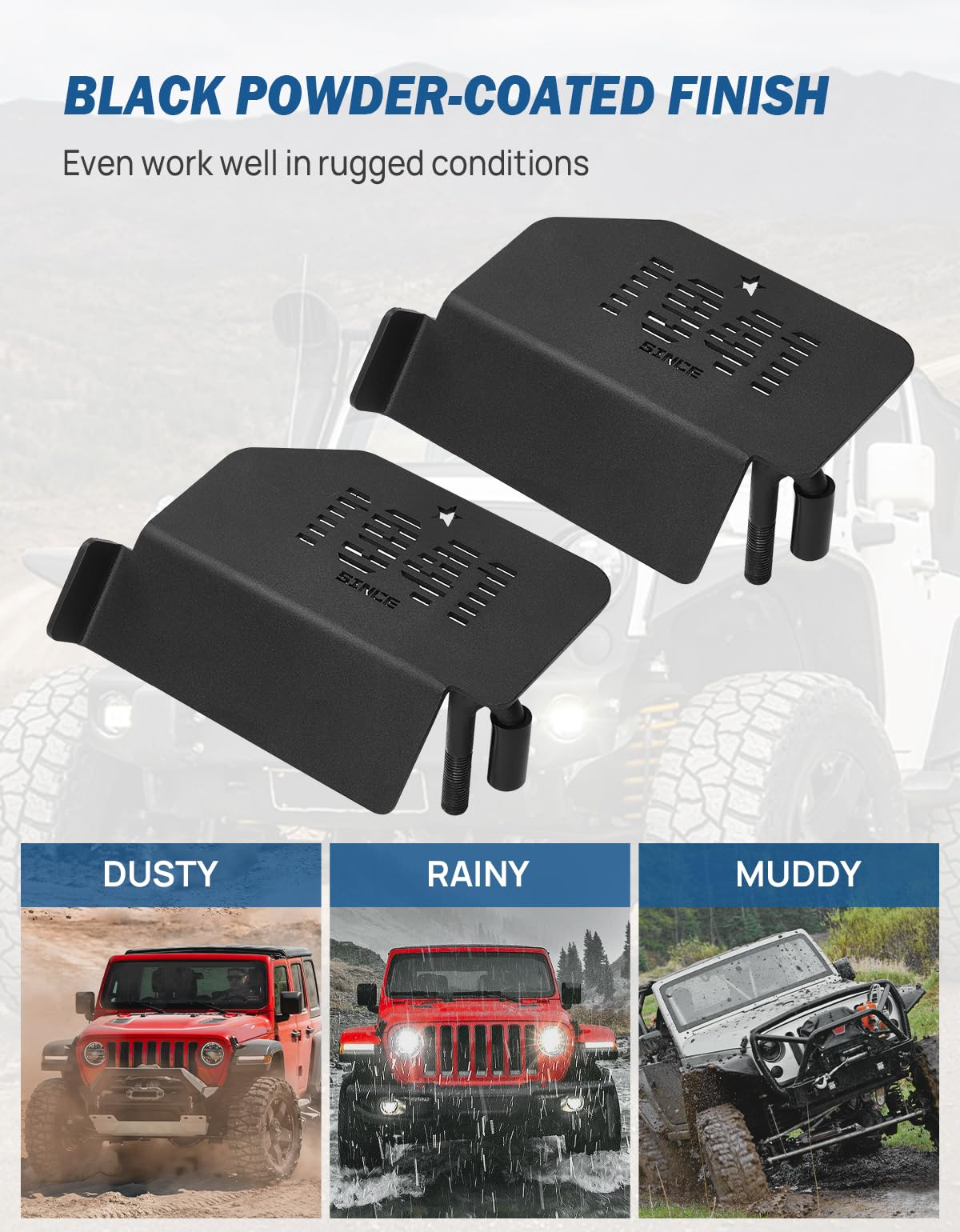 JOYTUTUS Upgraded 120° Wrangler Foot Pegs Fit for Wrangler JK JL Gladiator JT 2007- 2024