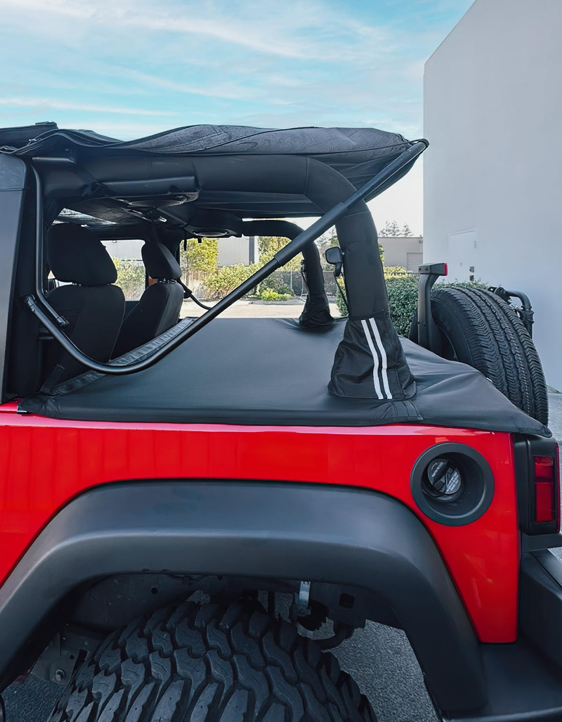JOYTUTUS Tonneau Cover Fit for 2007-2018 Wrangler JK 2 Doors, JK Cargo Trunk Cover Tailgate Cover