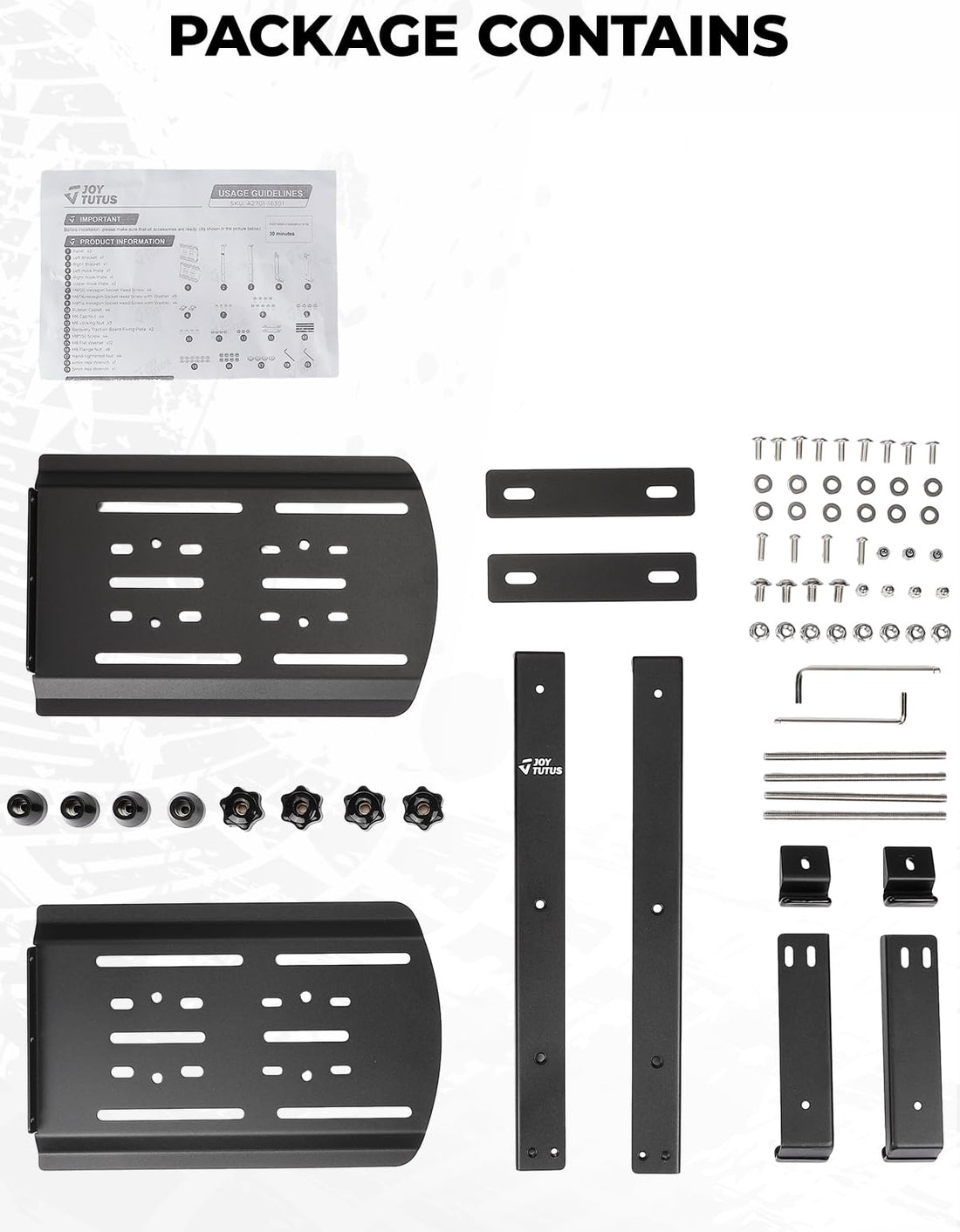 Rear Window Storage Panel Kit Fit for Wrangler JL, Mounting Plate Kits