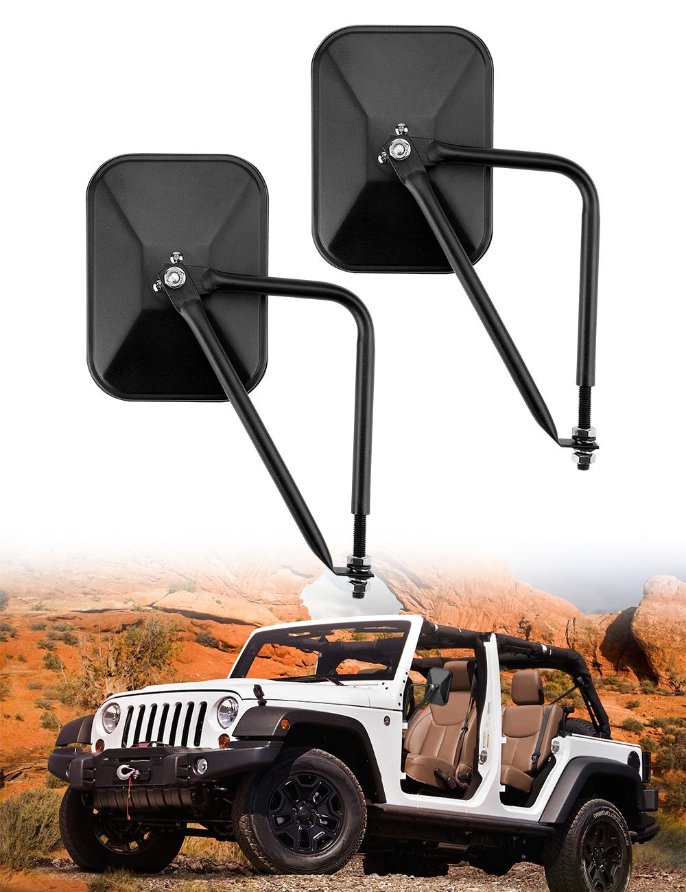 Mirrors Doors Off Fit for 1987-2024 Wrangler YJ TJ JK JKU JL JLU JT Gladiator