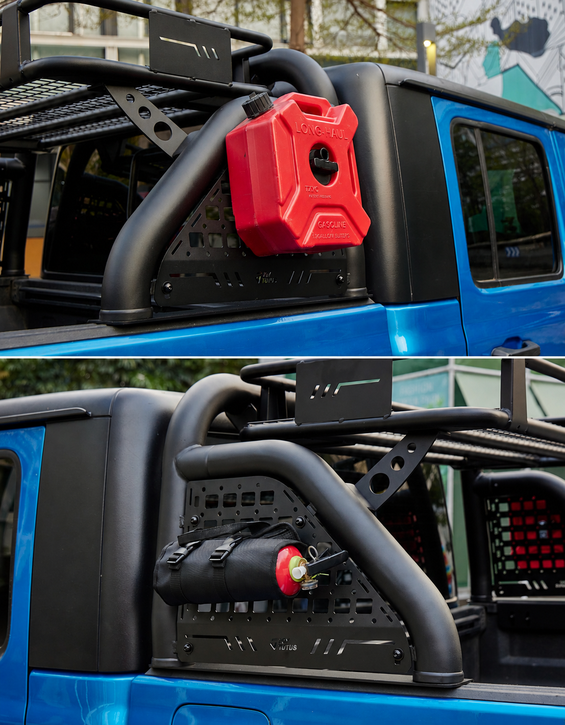 660LB Truck Roll Bar with Cargo Basket & MOLLE Panels for Gladiator JT & Tacoma