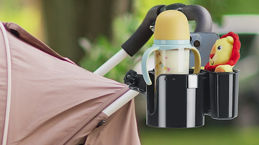 Wheelchair Cup Holder, 2-in-1 Walker Cup Holder with Storage Box, Cup Drink Holder for Bottle with Handle